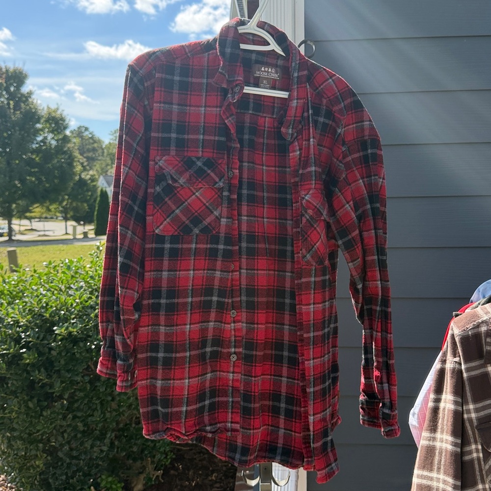 Red and Black Plaid Flannel Shirt